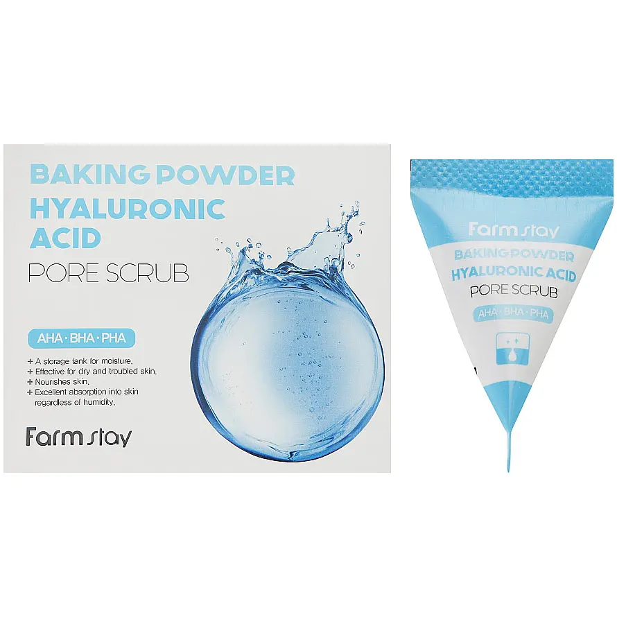 Скраб для обличчя FarmStay Baking Powder Hyaluronic Acid Pore Scrub 25 шт. х 7 г  - фото 2
