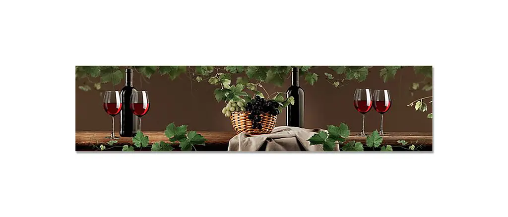 Вініловий кухонний фартух Happy Pocket Виноград в кошику наклейка кухні вино 3Д Напої Коричневий Z181605 - фото 7