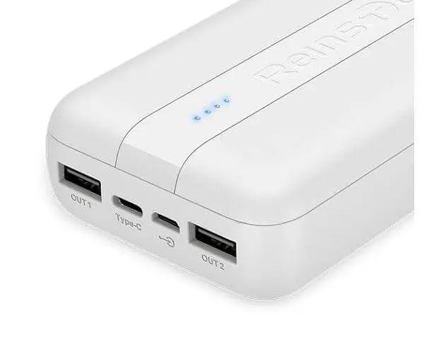 Универсальная мобильная батарея Powerbank Reinston EPB028 20000mAh (port USB-C) Белый - фото 2