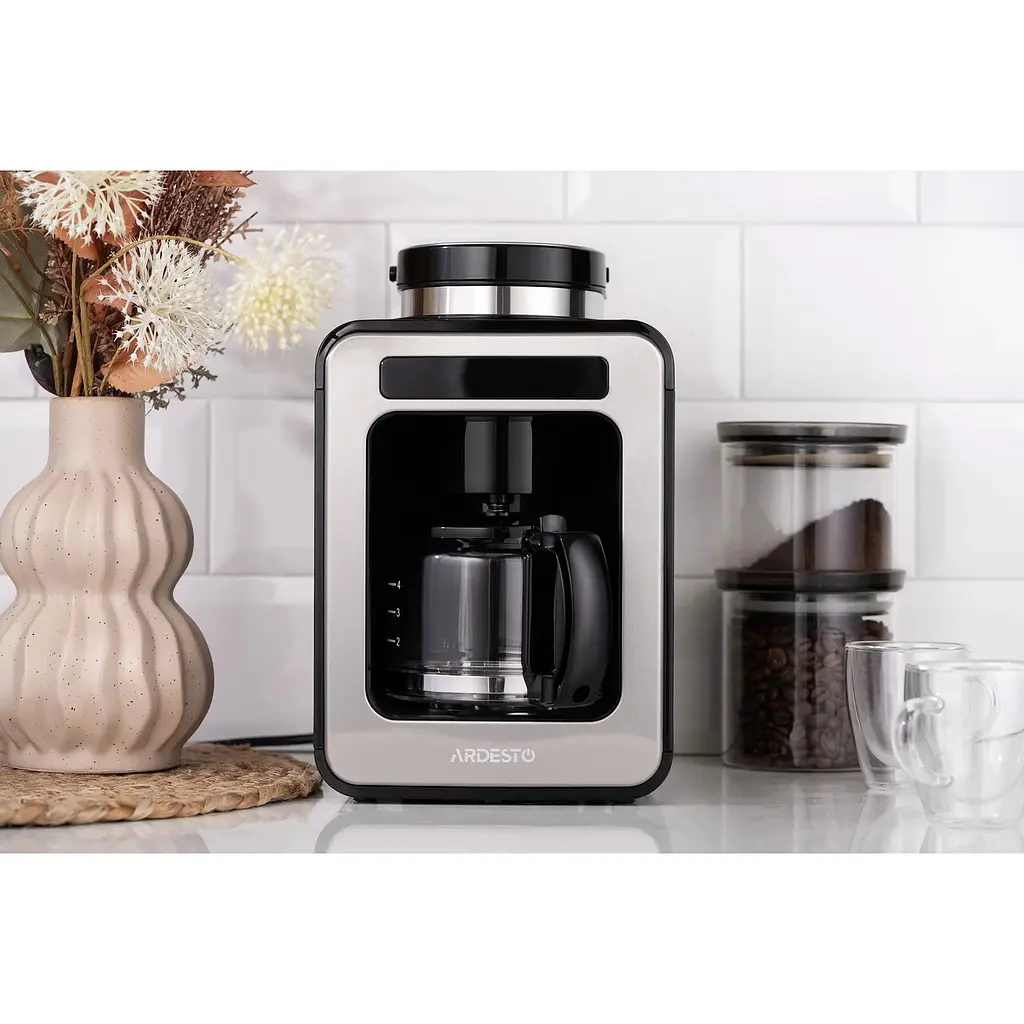 Кофеварка Ardesto капельная 0.6л зерно+молотая, дисплей серебристо-черный - фото 8