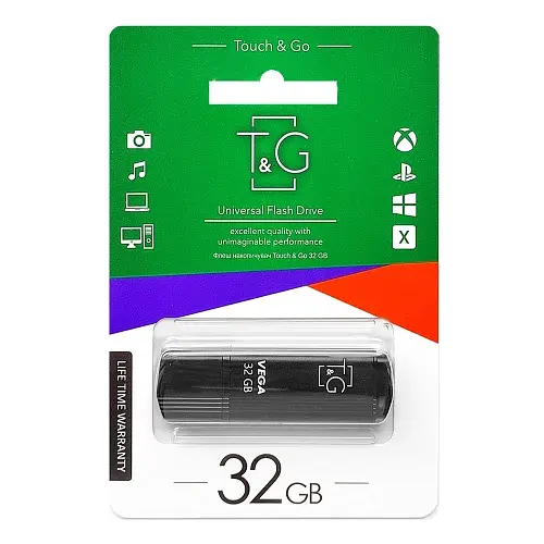 Флеш накопичувач USB 32Gb T&G Vega TG121 Black USB 2.0 (TG121-32GBBK) - фото 3