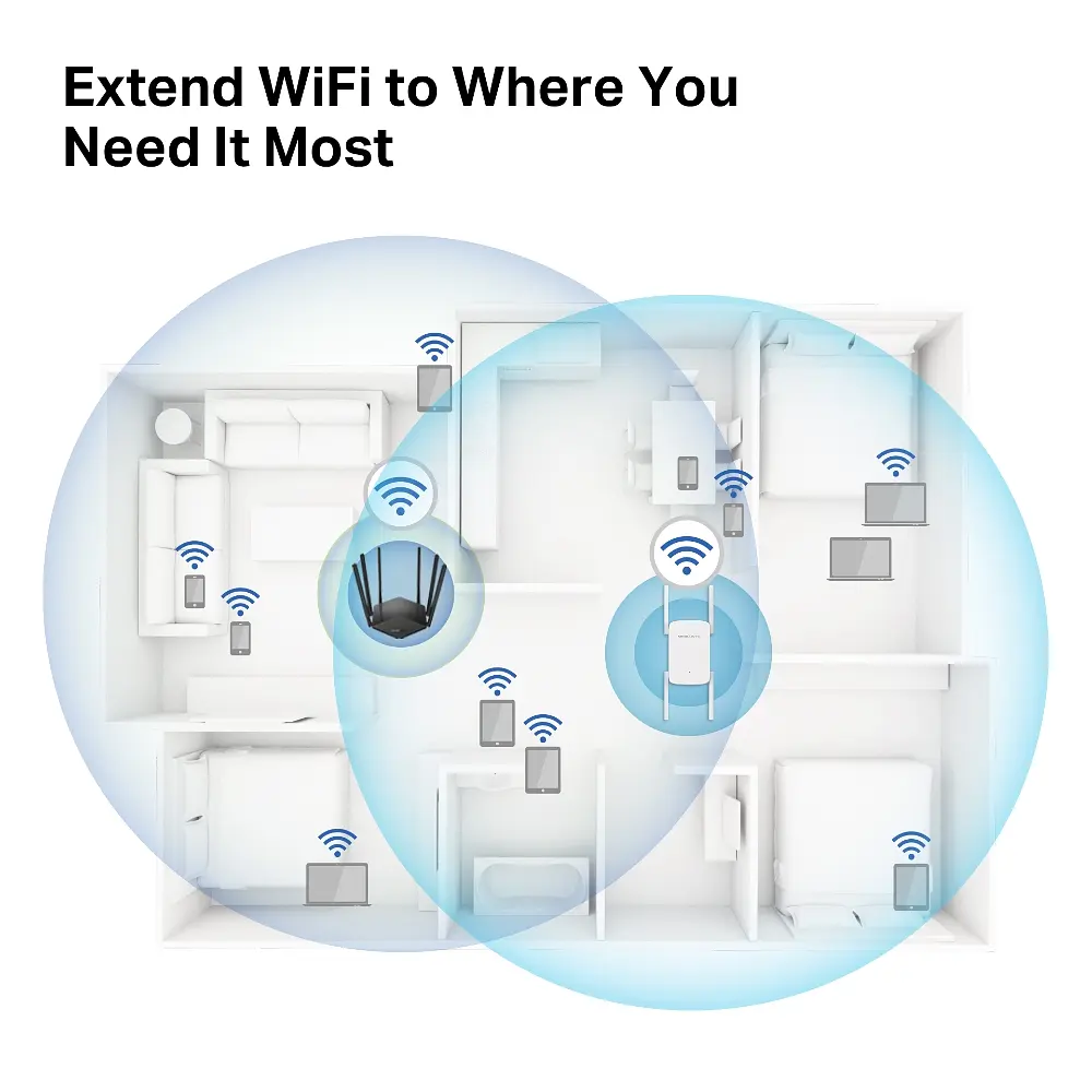 Повторювач Mercusys Wi-Fi сигналу ME50G AC1900 1хGE LAN ext. ant x4 - фото 6
