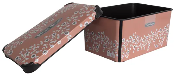 Кошик Violet House 0647 Decor Powder Flowers, з кришкою, 10 л, рожевий (0647 DECOR POWDER FLOWERS с/кр. 10 л) - фото 3