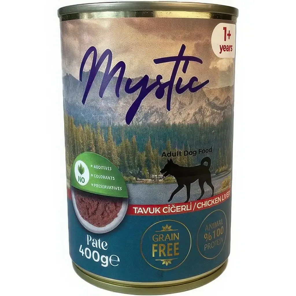 Вологий корм Mystic паштет для дорослих собак з куркою та лівером 400 г