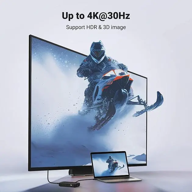 Сплиттер Ugreen CM332 HDMI 3x1 Switcher 4K@30Hz Black (UGR-80125) - фото 5