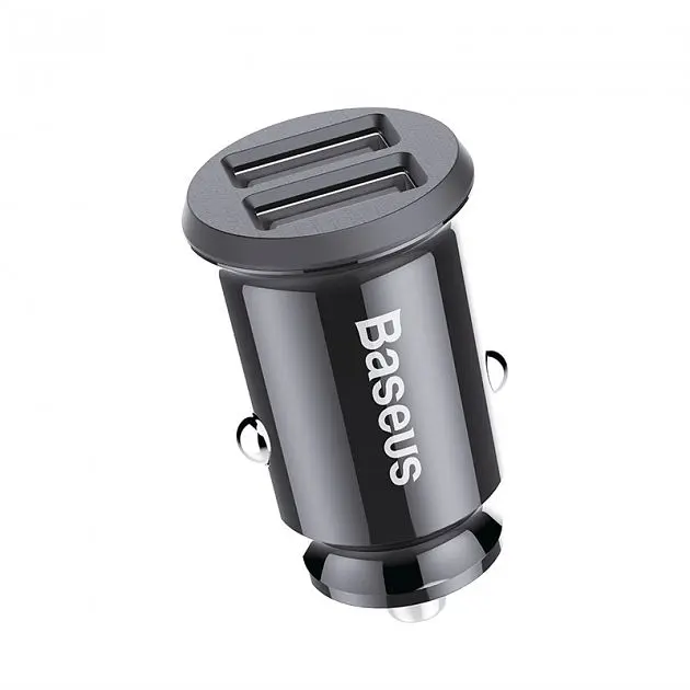 Автомобільний зарядний пристрій Baseus Grain C Dual USB 5V 3.1A (CCALL-ML01) Black [59109] - фото 3