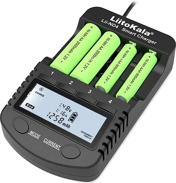 Зарядний пристрій універсальний LiitoKala Lii-ND4 (4 канали Ni-Mh / крона тестер 220 / 12V LED дисплей) - фото 5