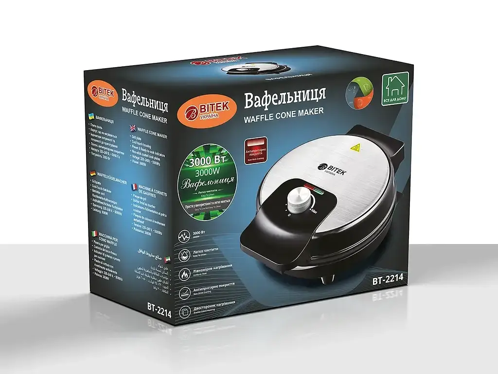 Вафельниця 220В 3000Вт BITEK BT-2214 - фото 6