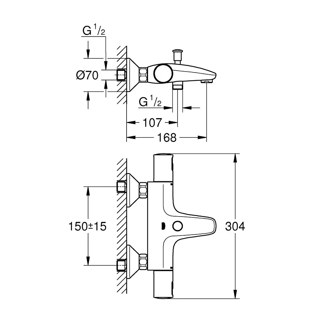Термостат для ванни Grohe QuickFix Precision Start 345982430, Чорний матовий - фото 2