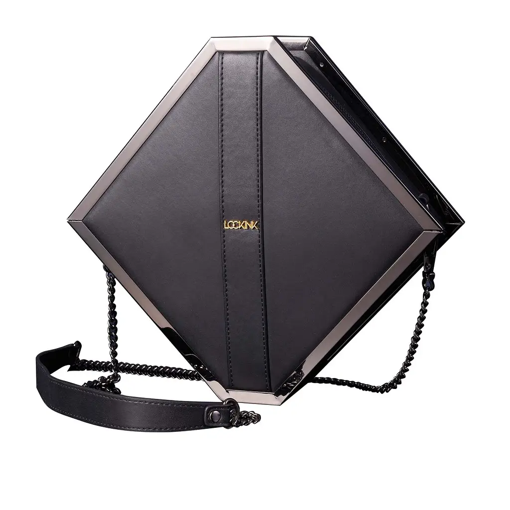 Сумка для секс-іграшок LOCKINK Mysterious Square Kink Bag з набором для бондажу, чорна