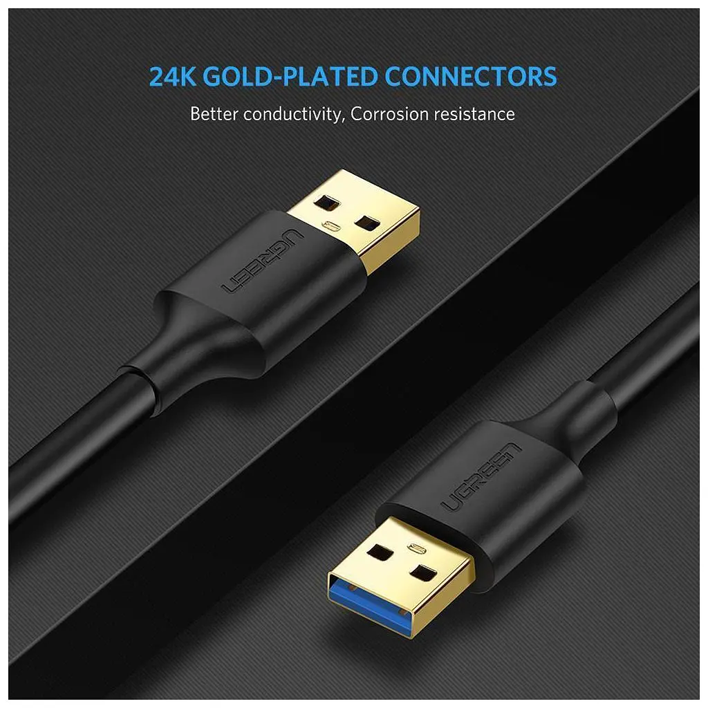 Дата кабель USB 3.0 AM/AM 1.0m US128 black Ugreen (10370) - фото 5