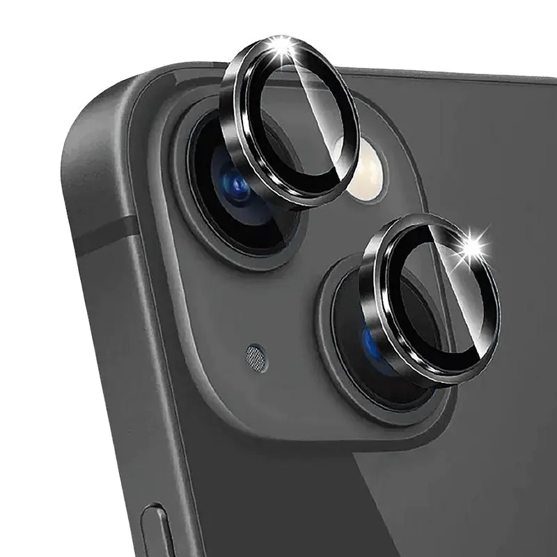 Защитное стекло Metal Classic на камеру (в упак.) для Apple iPhone 14 (6.1) / 14 Plus (6.7) Черный / Midnight - фото 4