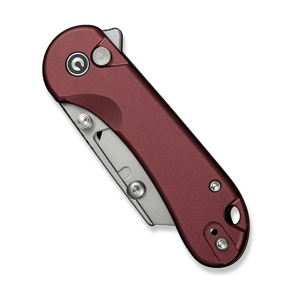 Ніж трапеція складаний кишеньковий Civivi Elementum Utility, (5.8 см) 6Cr13/Aluminum червоний - фото 4
