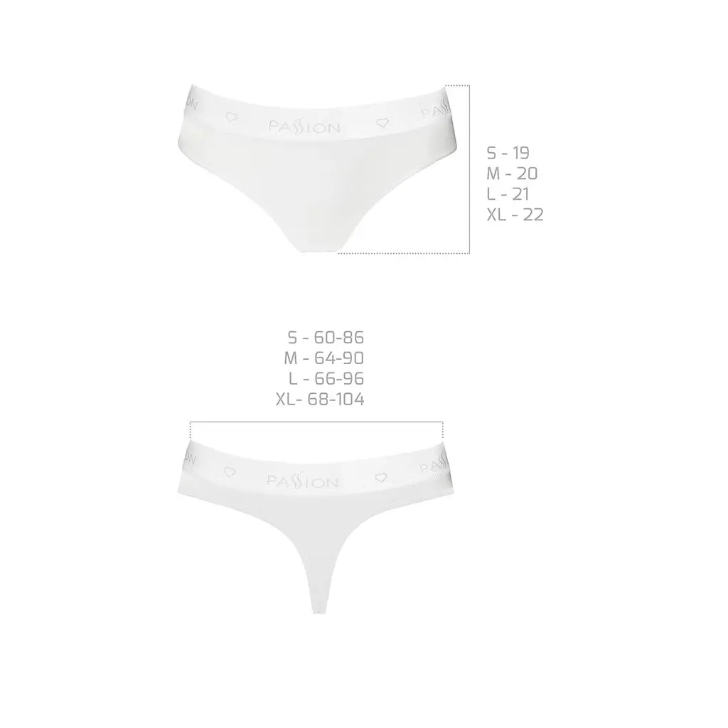 Трусики-бразиліана з бавовни Passion PS005 PANTIES M, white - фото 6