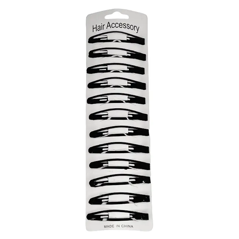 Затискач-хлопавка для волосся La-beauty 1200-191 чорна 12 штук - фото 2