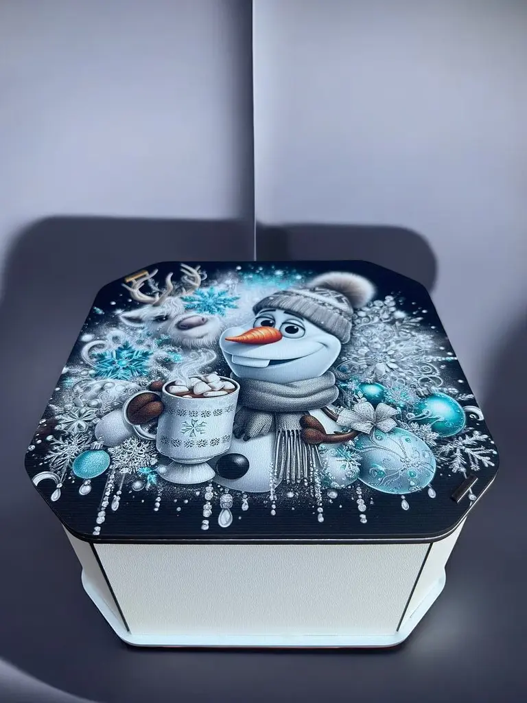 Подарункова коробка квадратна (ХДФ) 29x29x10 см. №16 - фото 5