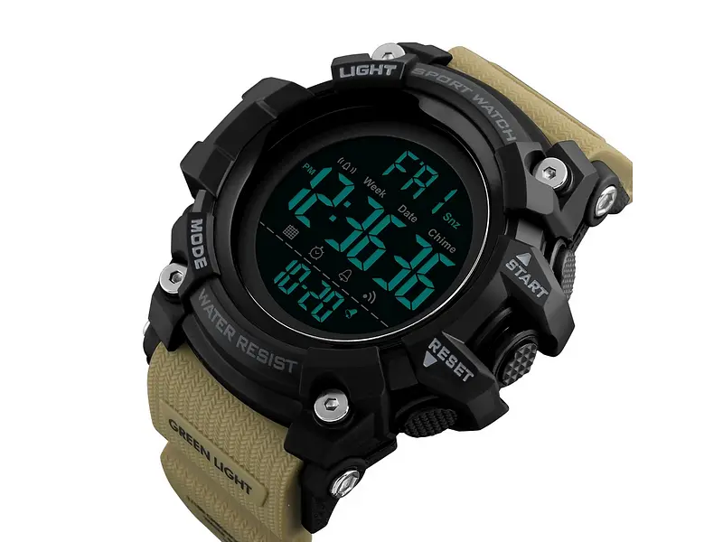 Чоловічий наручний годинник 1384 Black-Khaki Wrisband Skmei acs0030783 - фото 3