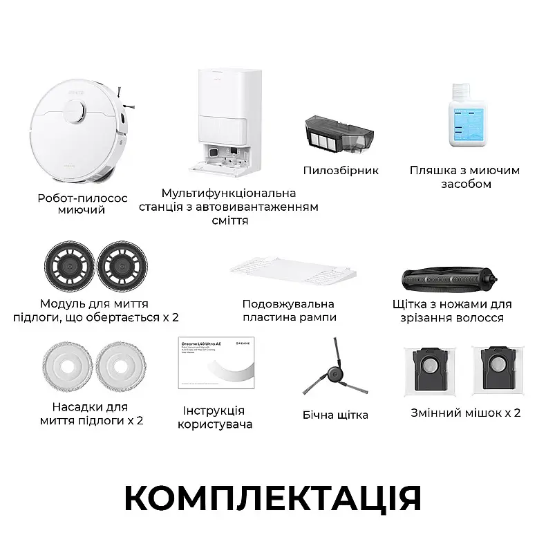 Робот-пылесос моющий Dreame Bot L40 Ultra CE White - фото 2