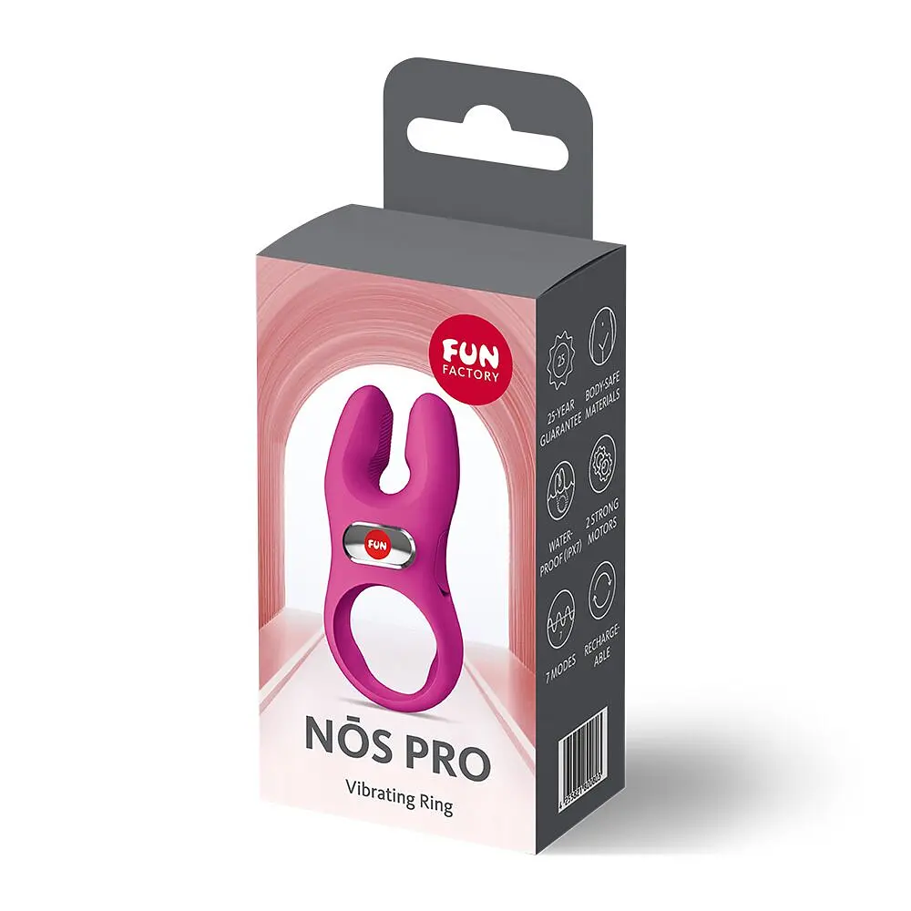 Ерекційне віброкільце з подвійною стимуляцією клітора Fun Factory NŌS PRO Magenta, 2 мотори - фото 8