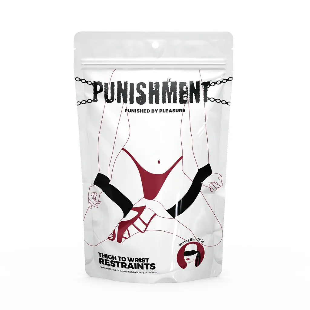 Фіксатори для руки та стегна Punishment – Thigh to Wrist Restraints – Black - фото 3