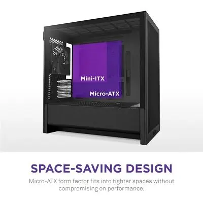 Корпус для ПК NZXT H3 Flow All Black (CC-H31FB-01) - фото 3