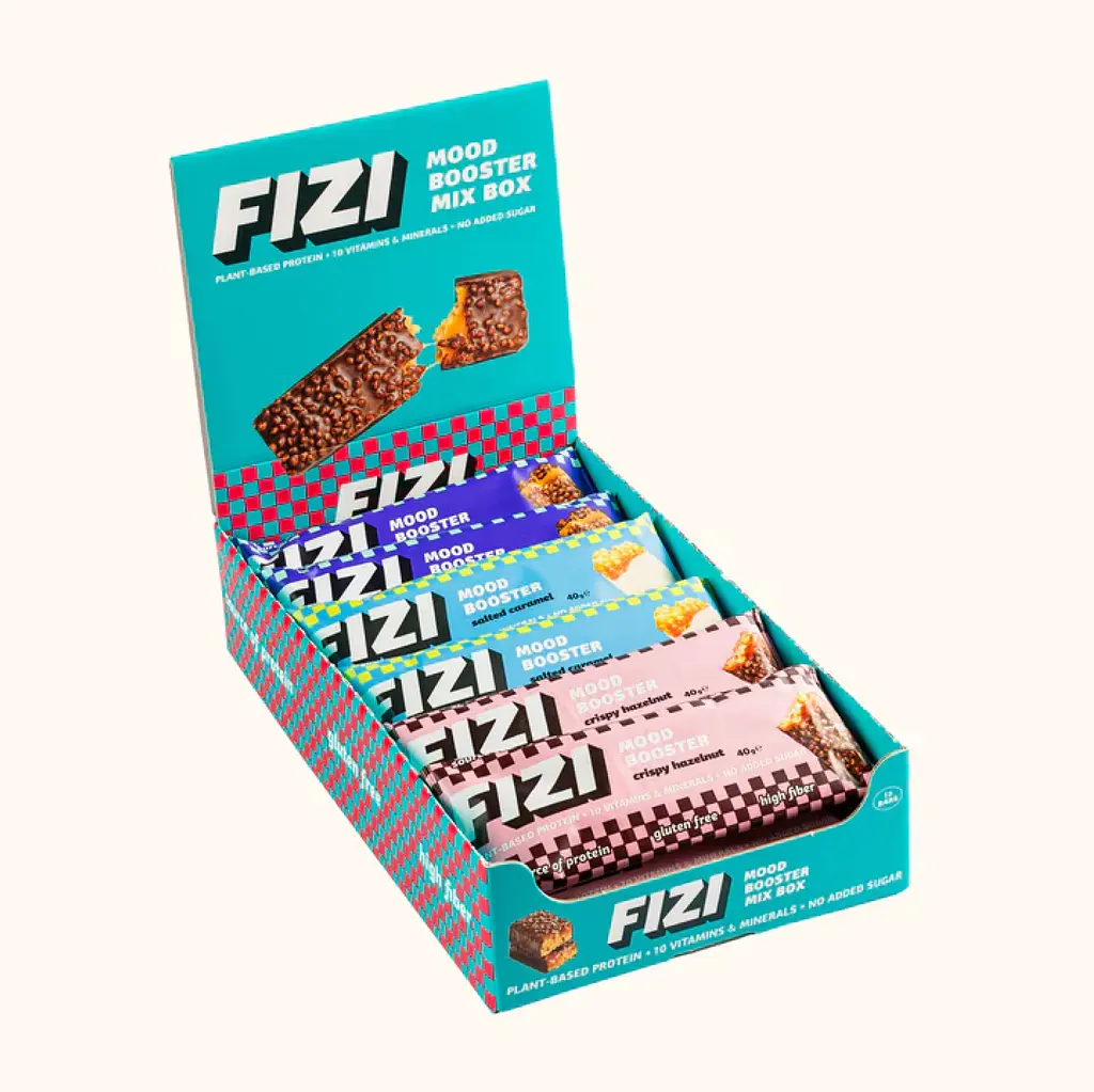 Батончики Fizi Mood Booster — 12 × 40 г Mix Box