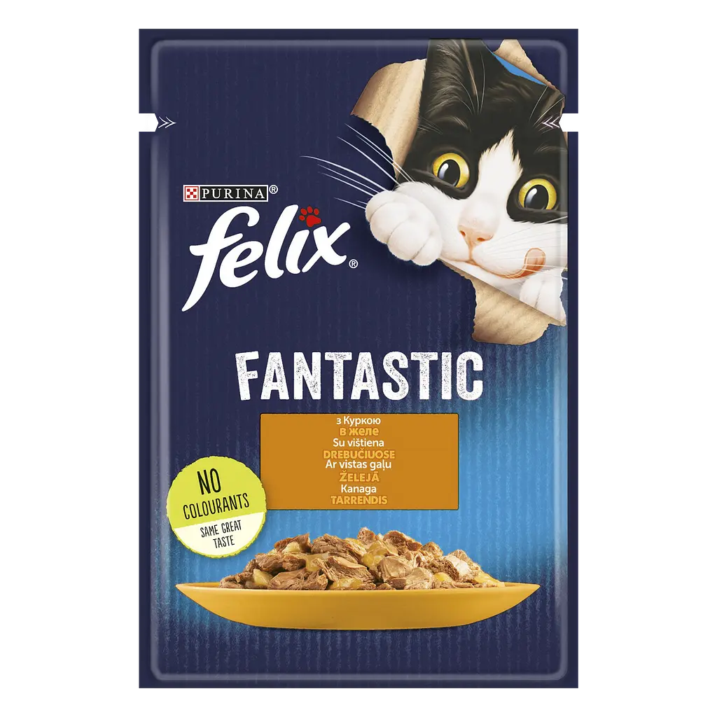 Вологий корм для котів Felix Fantastic, шматочки в желе, з куркою 2.21 кг (26 шт. х 85 г) - фото 2