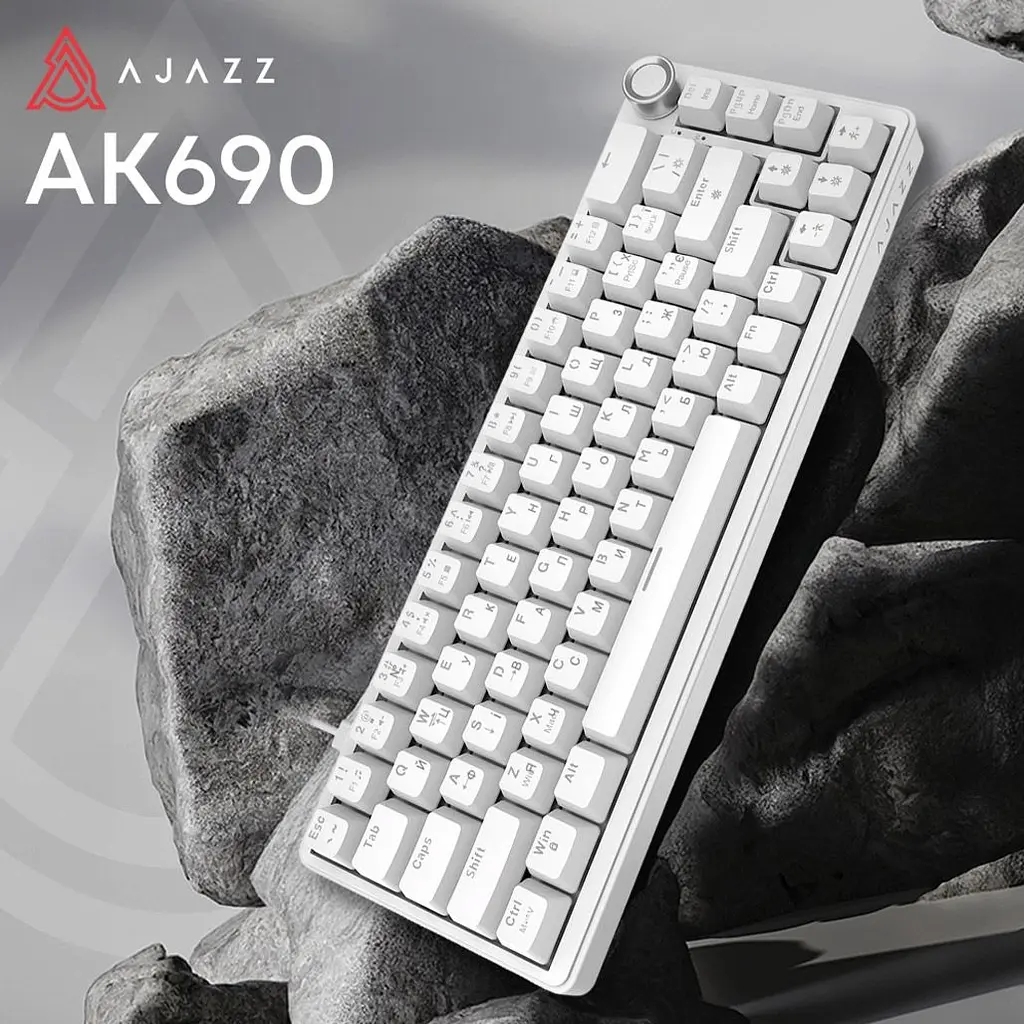 Клавіатура Ajazz AK690 Peach Mist Switch біла (AK690-PM-W) [175705] - фото 5