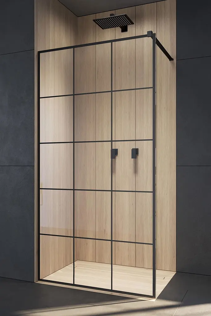 Душова перегородка Radaway Modo New Black II Factory 50 см профиль чорний 389054-54-55