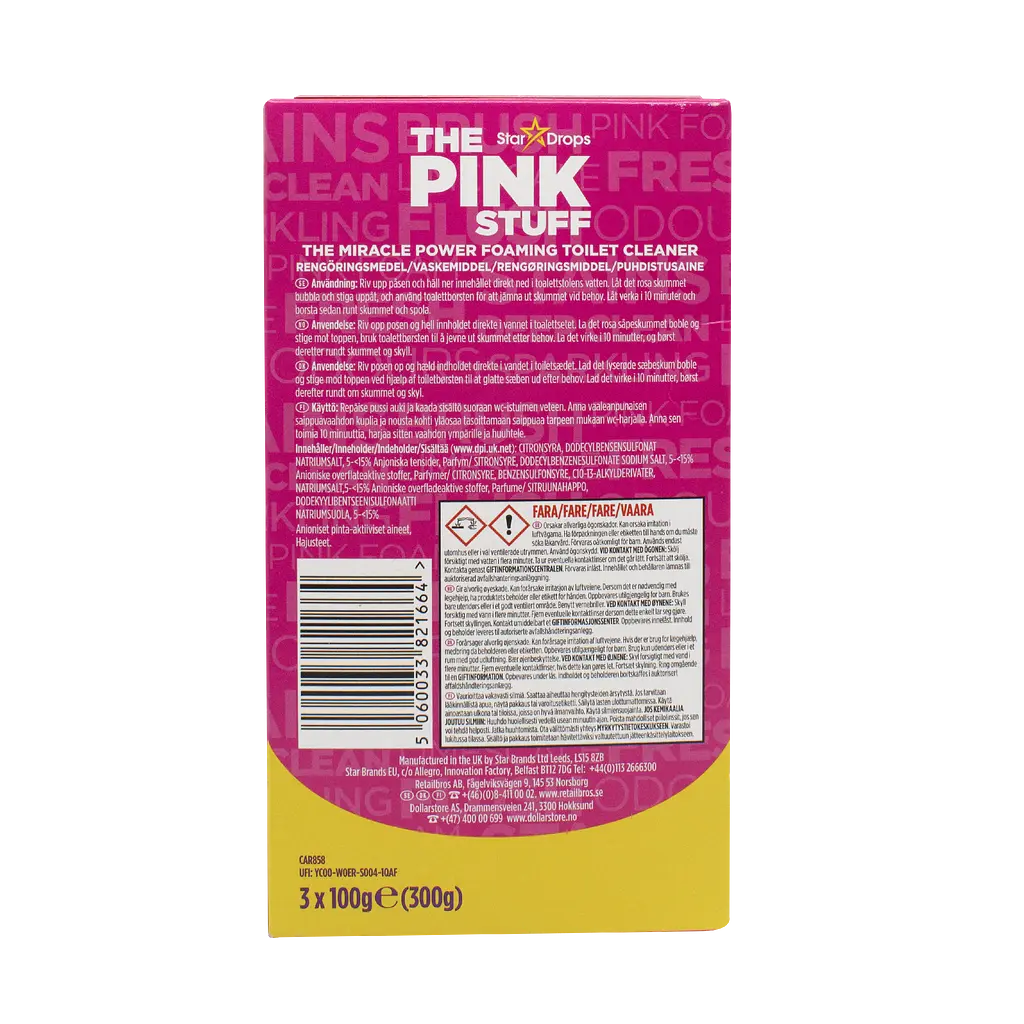 Порошок для чищення унітаза Pink Stuff 300 г (3 x 100 г) - фото 2