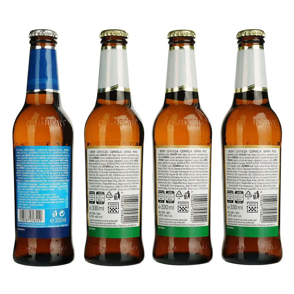 Набір пива: Krombacher Pils 4.8% 0.99 л ( 3 шт. x 0.33 л) + Krombacher б/а 0% 0.33 л + келих - фото 3