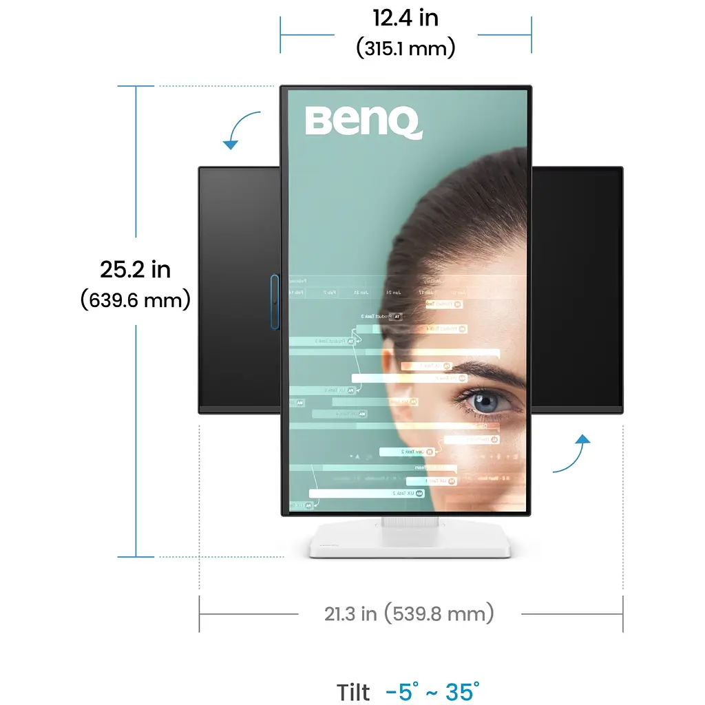 TFT 23.8" BenQ GW2490TC, IPS, 144hz, HDMI, DP, USB-C, HAS, колонки, білий - фото 8