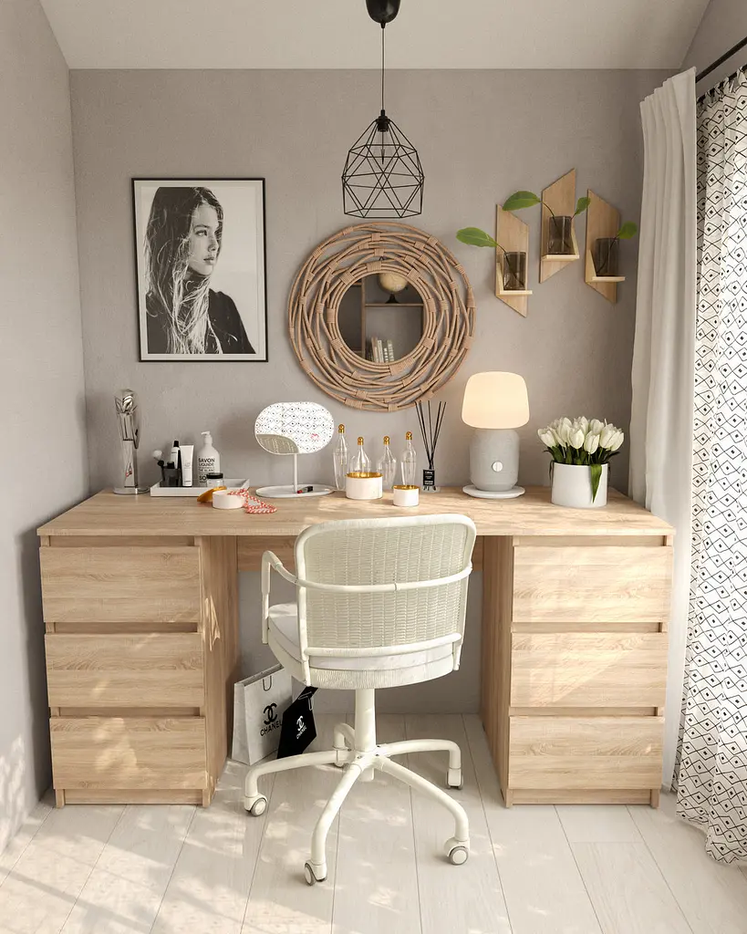 Стіл комп'ютерний з двома тумбами на 6 ящиків, письмовий стіл з ДСП FT-228 - фото 9