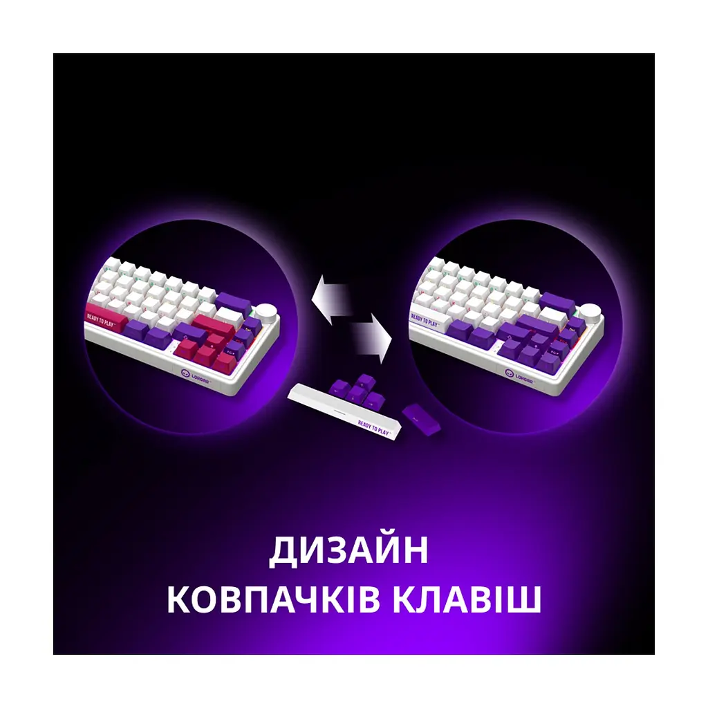 Клавіатура Lorgar KBP70MW Pro RGB Wireless/Bluetooth/USB UA White (LRG-KBP70MW-WH-US) - фото 9