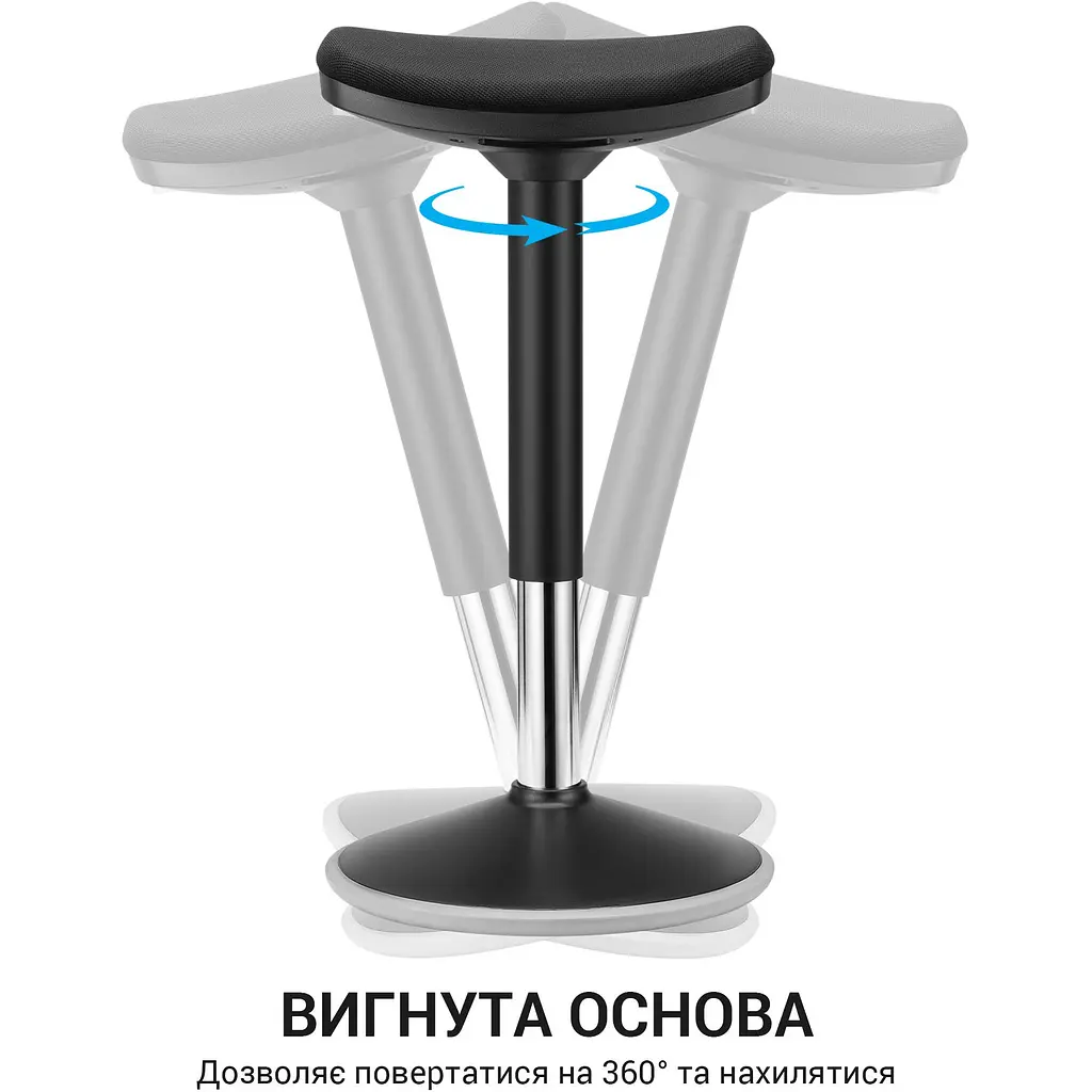 Стілець OfficePro із регулюванням висоти чорний (S360) - фото 8