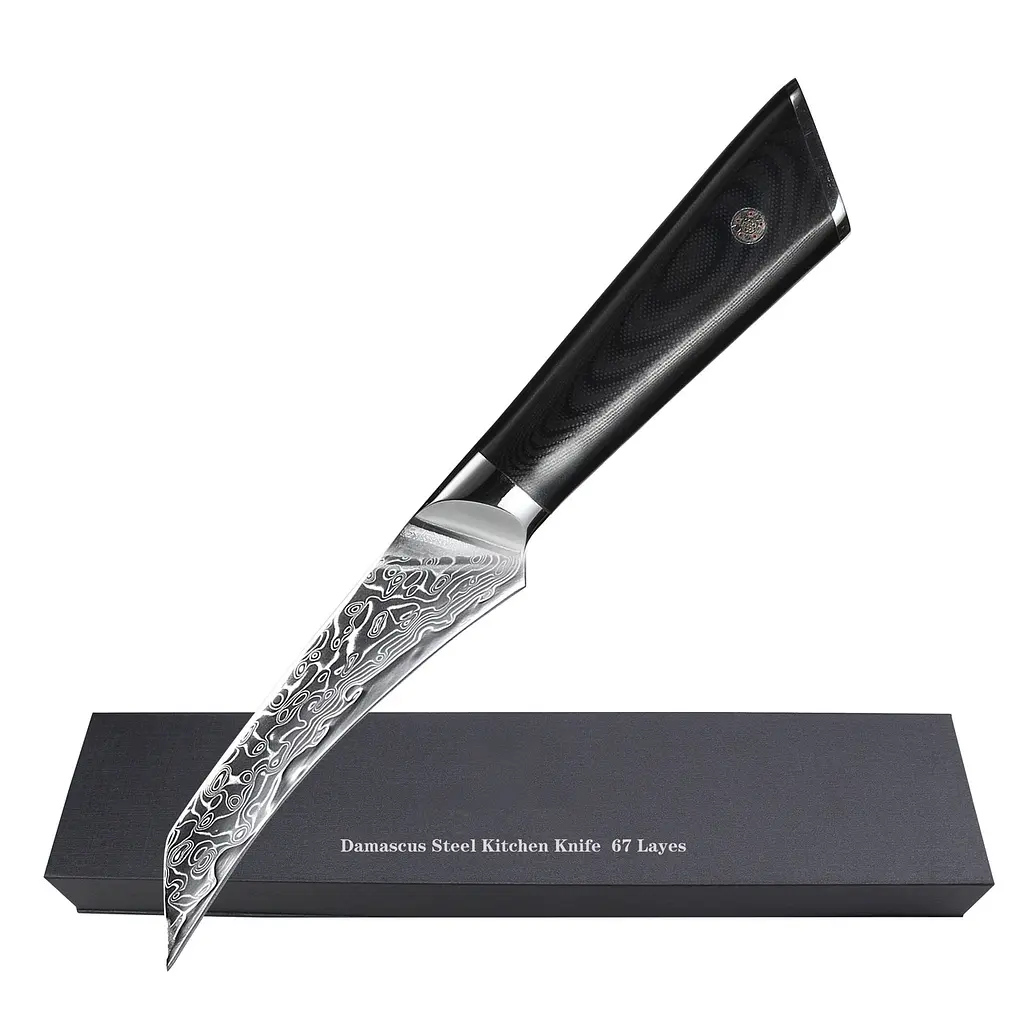 Ніж для чищення овочів Damascus DK-LKB 5008 VG-10 9 см Дамаська сталь 67 шарів - фото 6