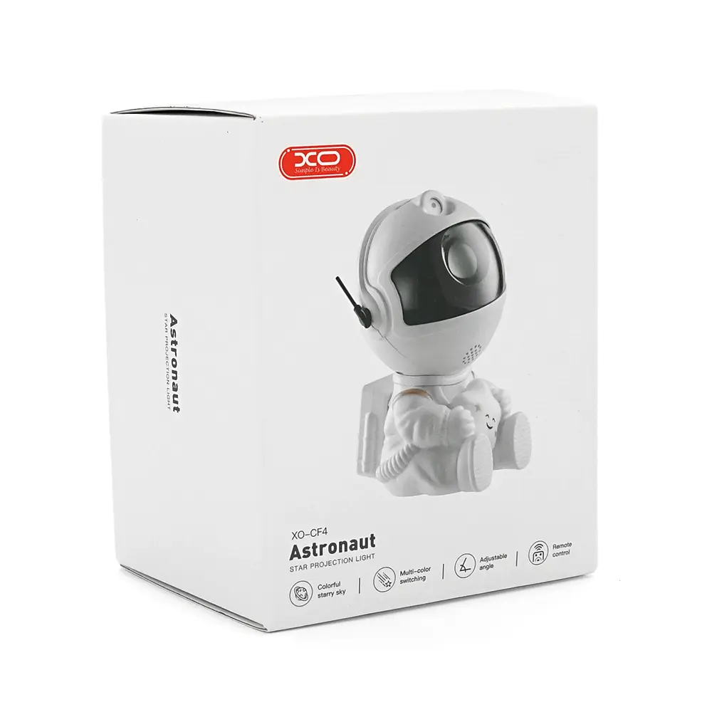 Ночник-проектор XO-CF4 Астронавт, пульт, кабель USB, White, Box - фото 2