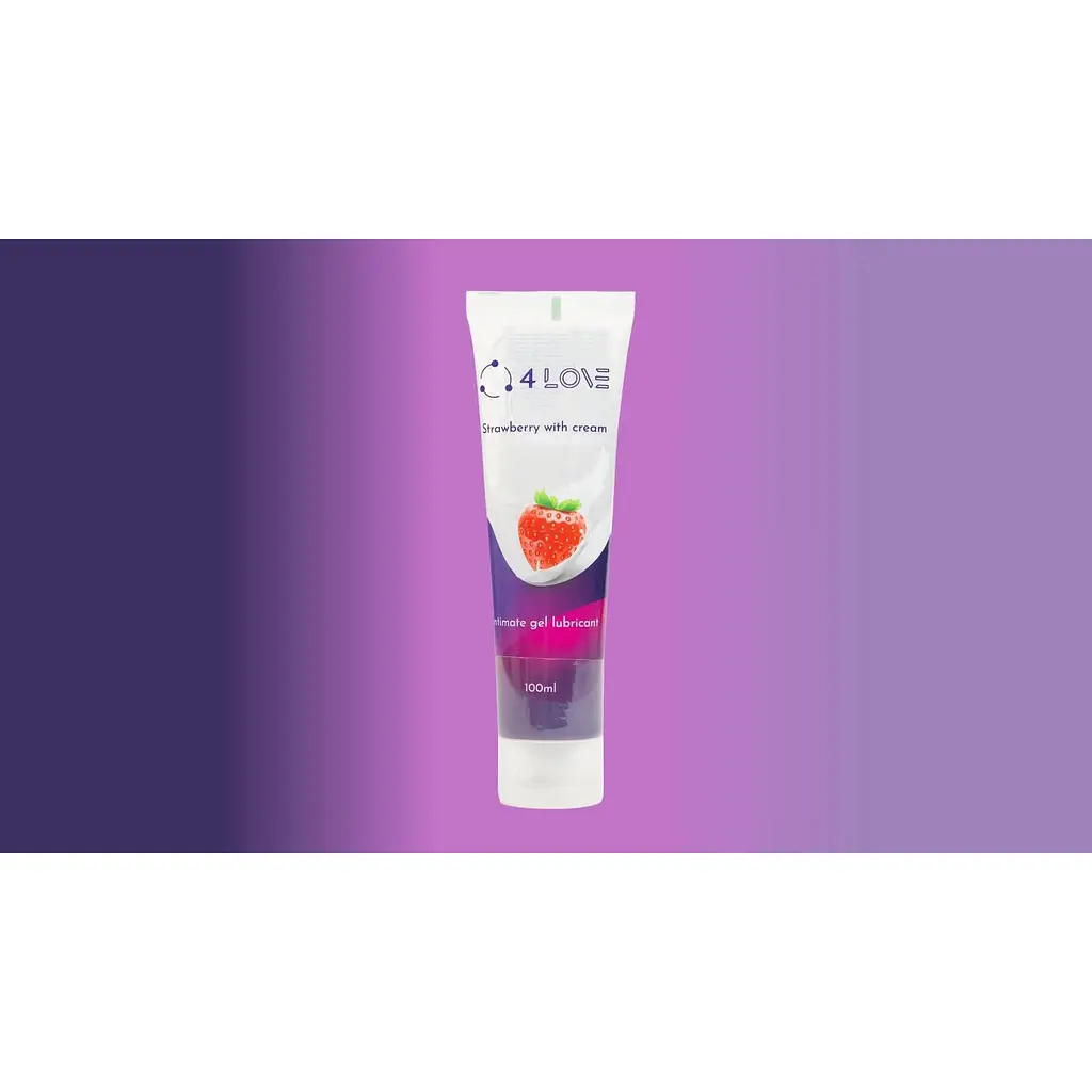 Інтимний гель-змазка 4Love Strawberry with cream на водній основі 100 мл  - фото 2