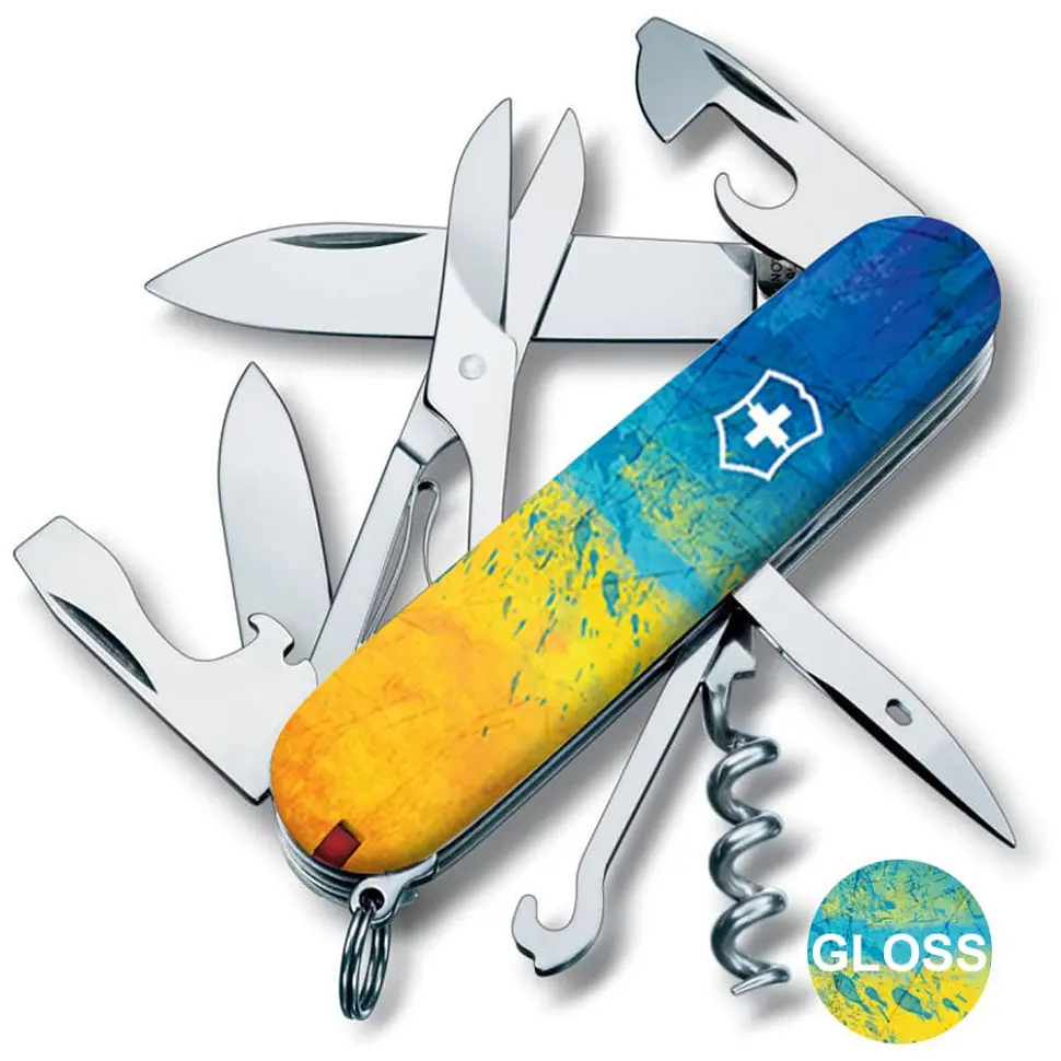 Ніж Victorinox Climber Ukraine 91мм 14функ Жовто-синій малюнок - фото 2