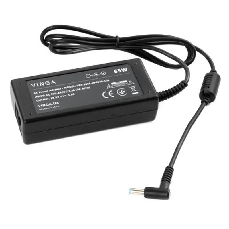 Блок живлення до ноутбуку Vinga HP 65W 18.5V 3.5А 4.5*3.0 (VPA-1835-HP4530-101) - фото 2