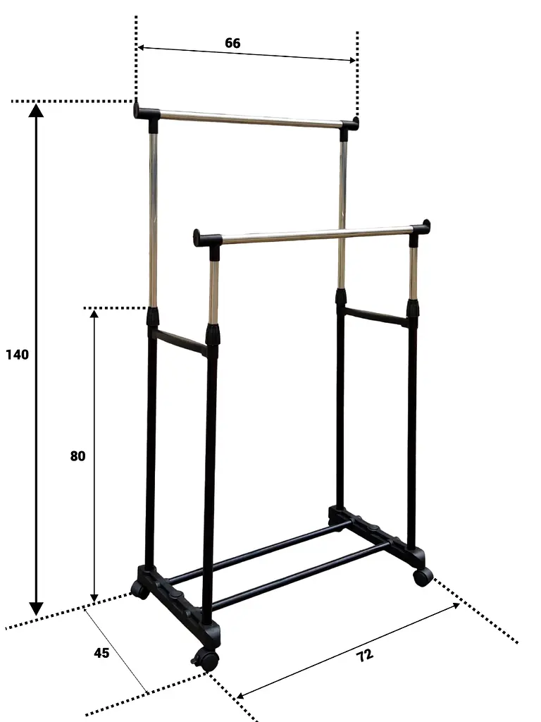 Стойка-вешалка для одежды Vezzer двойная не телескопическая 1.4 м (VZ8030) - фото 7