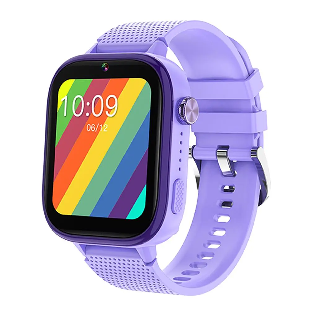 Дитячий смарт годинник Lemfo T19 з GPS, 4G відеодзвінками, прослуховуванням та 2 змінними ремінцями в комплекті Фіолетовий - фото 2