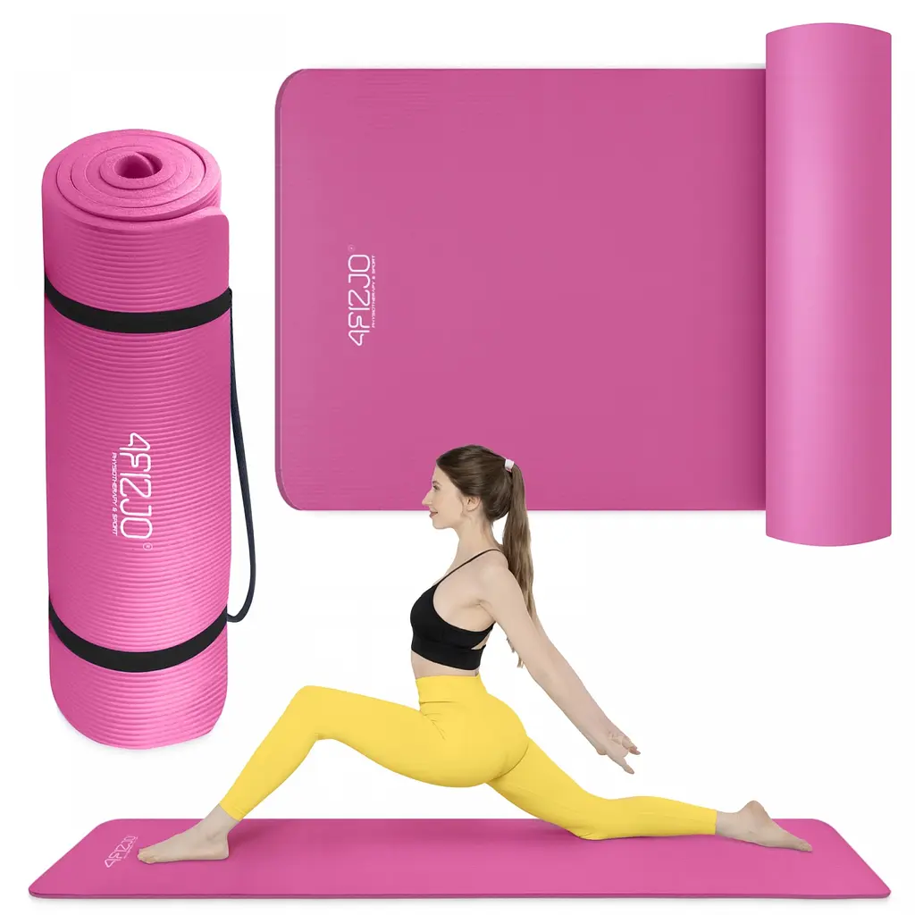 Килимок (мат) спортивний 4FIZJO NBR 180 x 60 x 1.5 см для йоги та фітнесу Pink (P-5905973405669) - фото 2