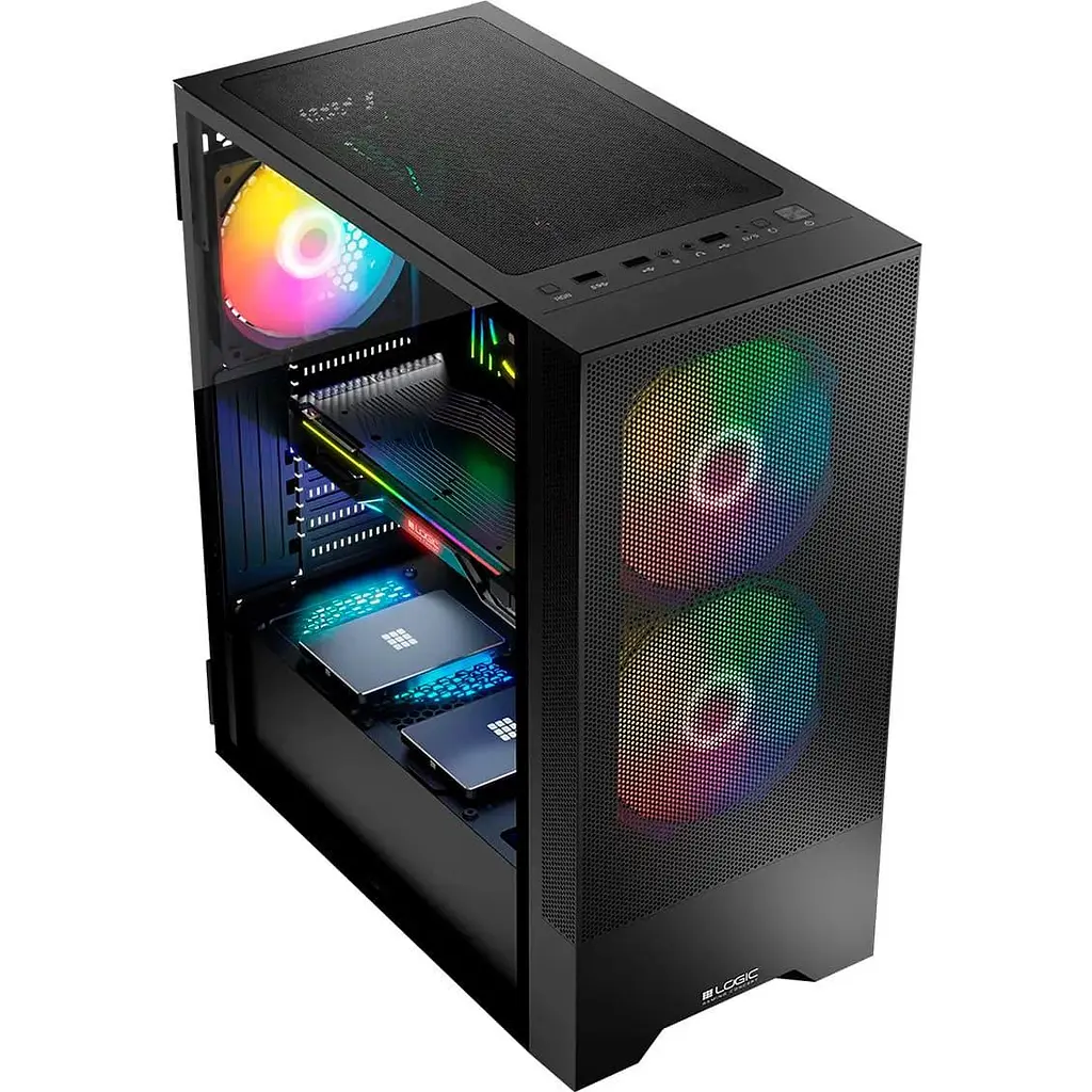 Корпус LogicConcept ARYA MESH+GLASS ARGB fans 2x140mm+1x120mm BLACK без БЖ ATX (AT-ARYA-10-000000-0002) Без БП - фото 4
