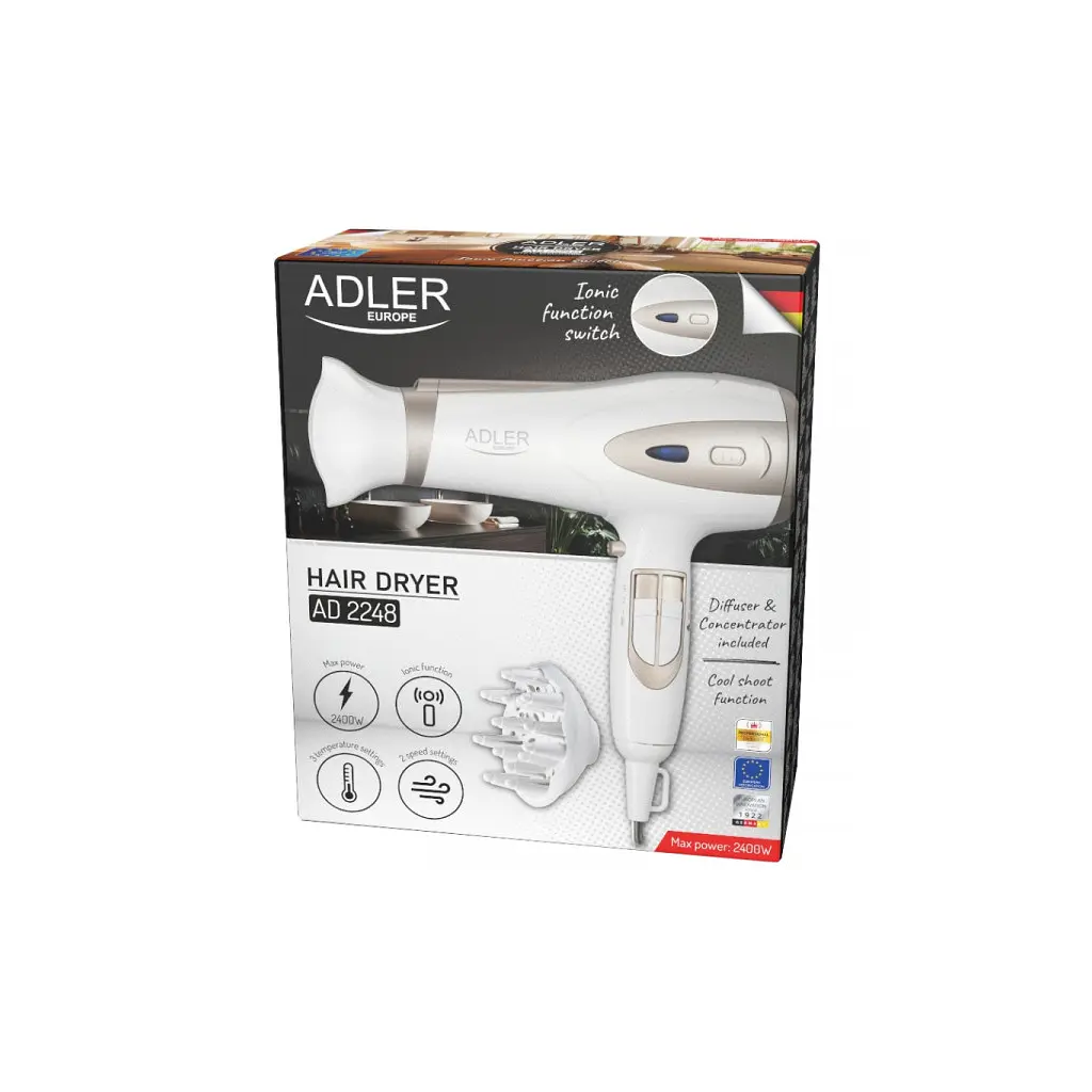 Фен Adler AD 2248 white (AD2248W) - фото 6