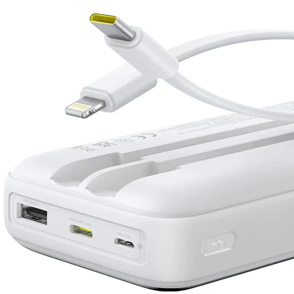 Power Bank Baseus Lipow 20000mAh 22.5W PD+QC (P10079102213-00) 2 in 1 White UA - фото 5