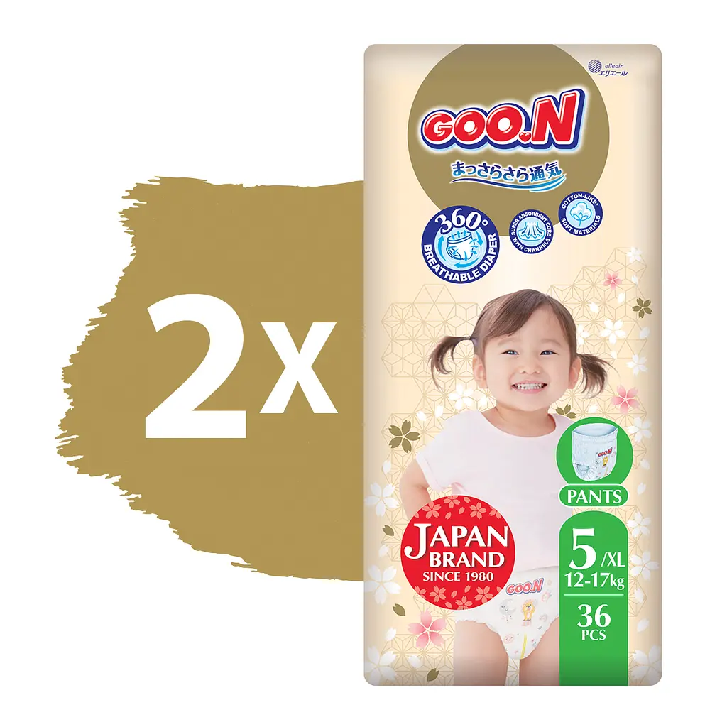 Набір трусики-підгузки Goo.N Premium Soft розмір 5(XL) 12-17 кг доу-пак 72 шт. - фото 2