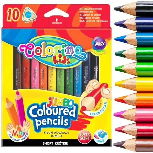 Олівці кольорові Colorino Jumbo з точилкою 10 кольорів 10 шт. (32964PTR) - фото 2