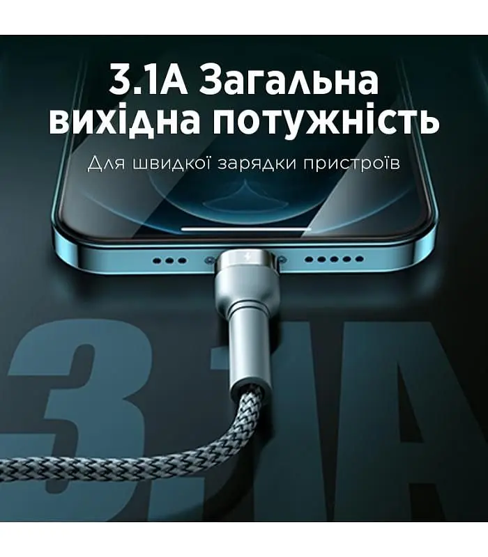 Кабель Remax Jany Series 3в1 USB to Type-C/Lightning/Micro-USB Silver (RC-124TH) - фото 5