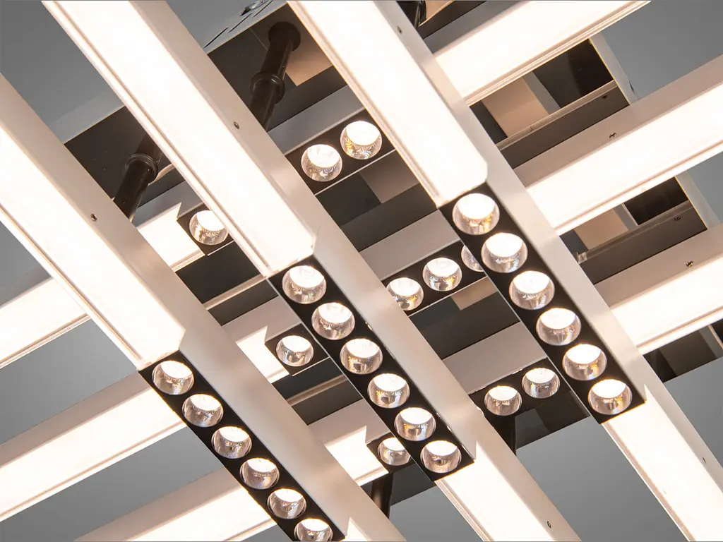 Сучасна стельова LED-люстра Diasha 2532WH+BK dimmer білий + чорний, 60 Вт, з пультом і димером, 68 см, до 10m2 - фото 5
